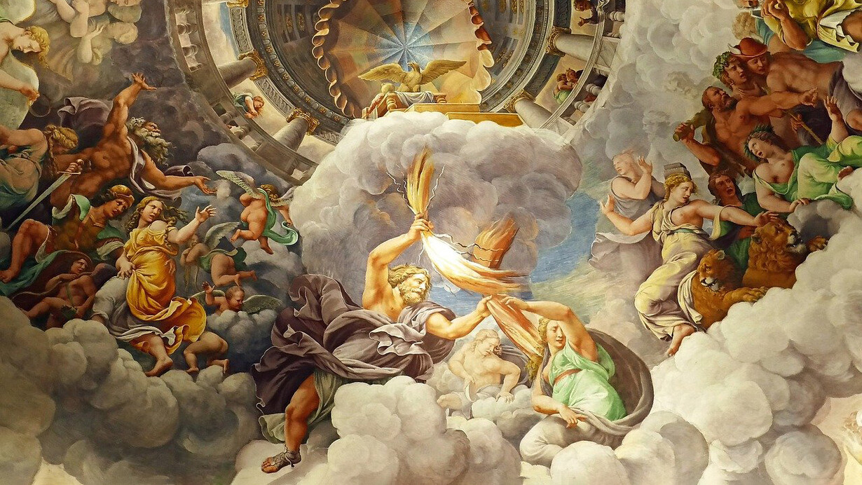 La Caída de los Gigantes — Giulio Romano, Palazzo Te, Mantua (1532–1534)